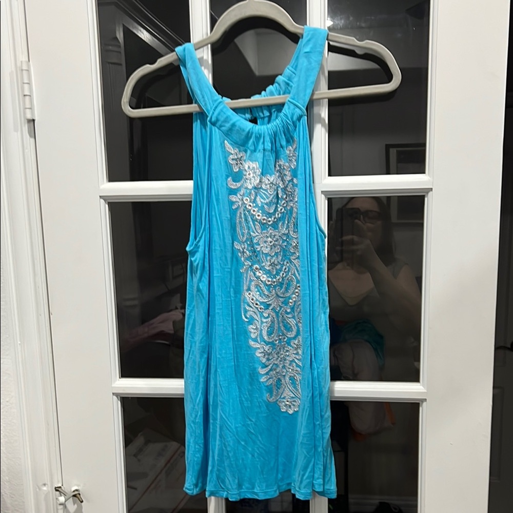 INC International Concepts Blue Sleeveless Top